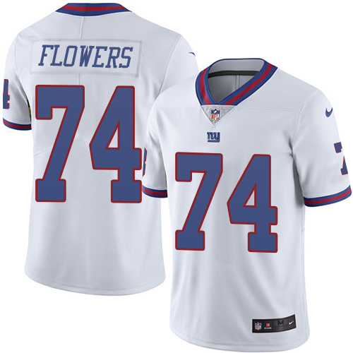 Youth Limited Ereck Flowers Nike Jersey White - #74 Rush NFL New York Giants